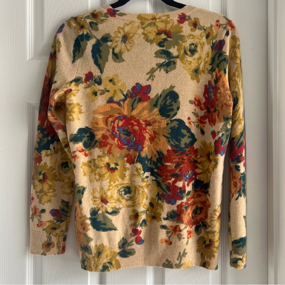 Talbots Cashmere Floral Cardigan - Multicolor - Picture 6 of 12